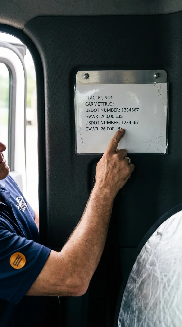 USDOT licensing placard verification in Tuscaloosa